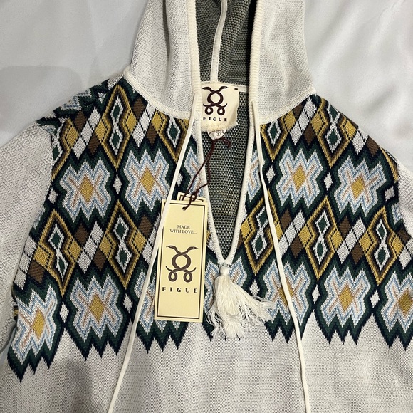 figue Sweaters - FIGUE- white sweatshirt, multi color, small.